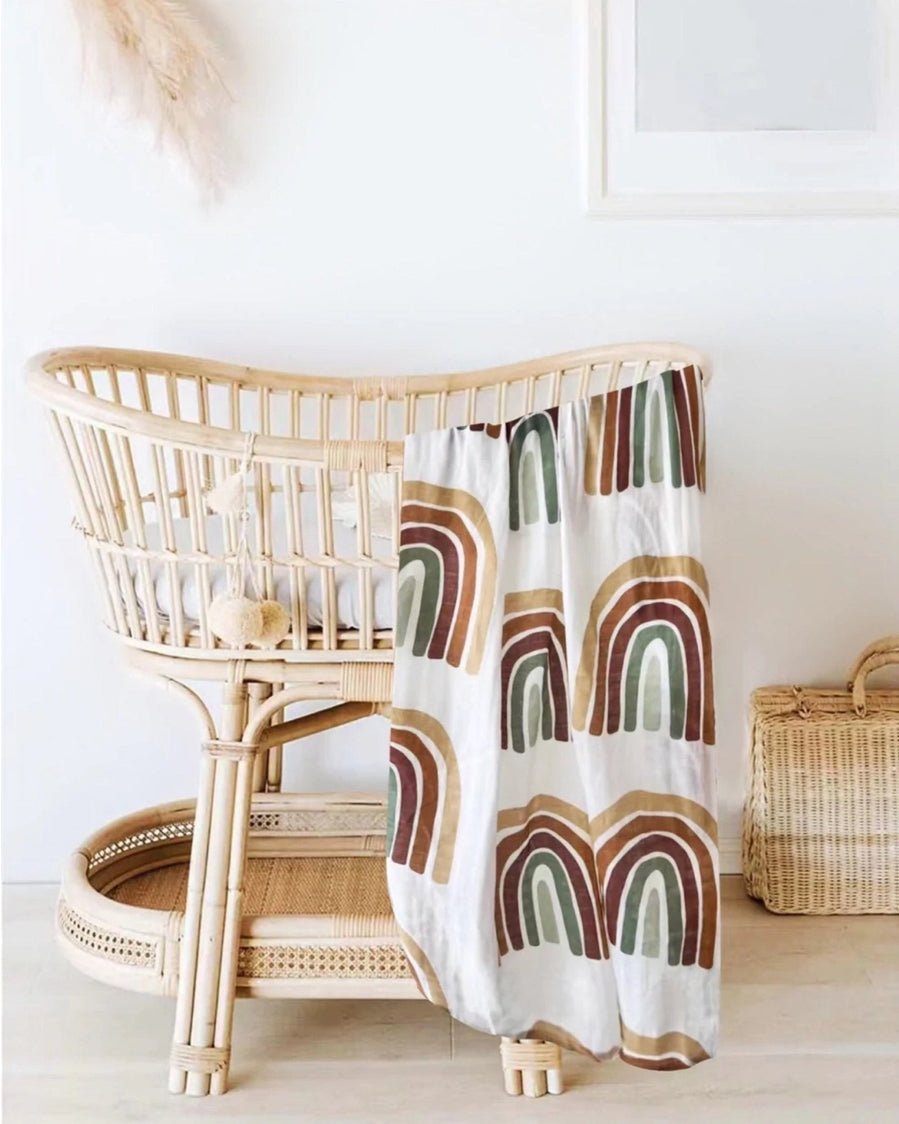 Earthy Muslin Blanket by Lucky Panda Kids