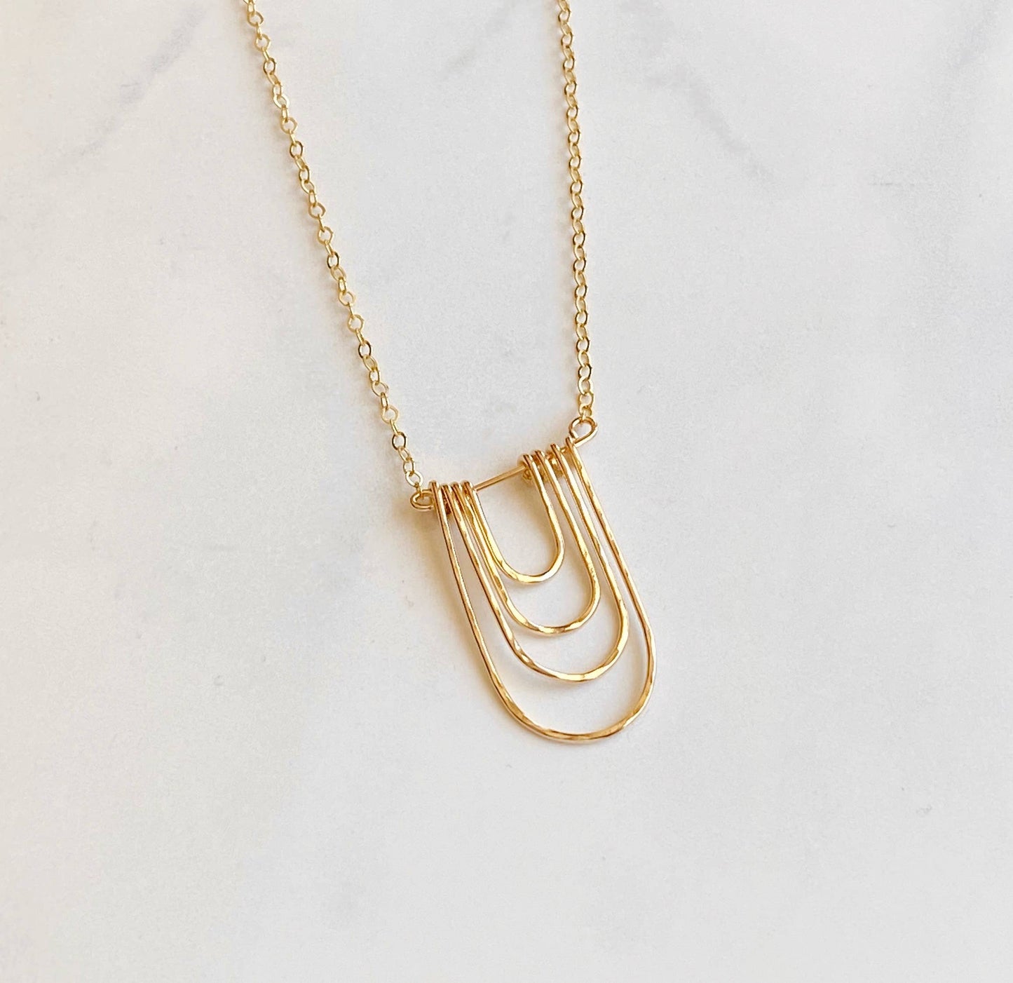 Modern Arc Necklace Gold Filled