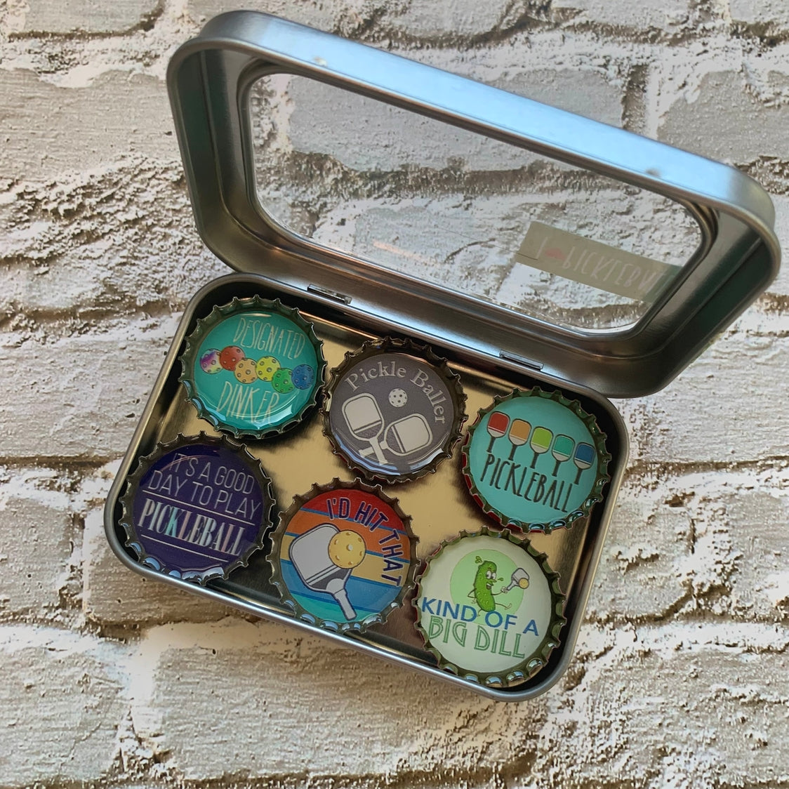 Pickleball Bottle Cap Magnet Set