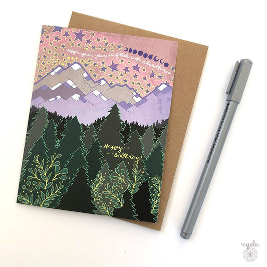 Mountain Birthday card