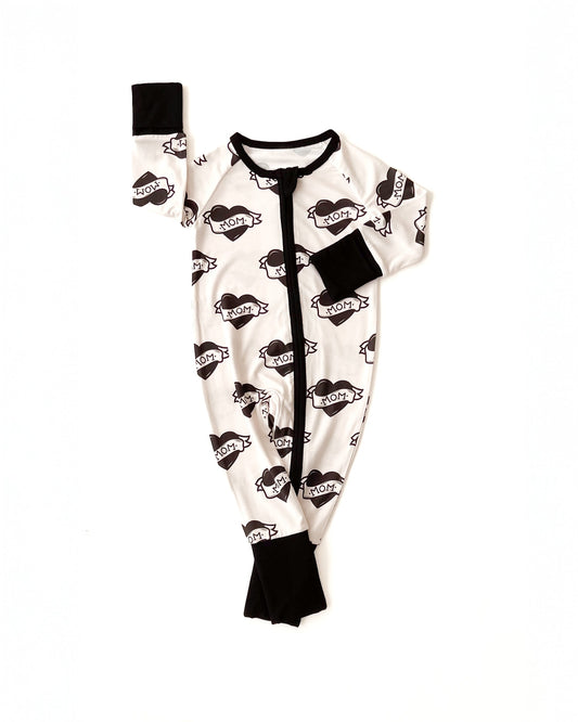 Mom Tattoo Bamboo Zip Pajamas