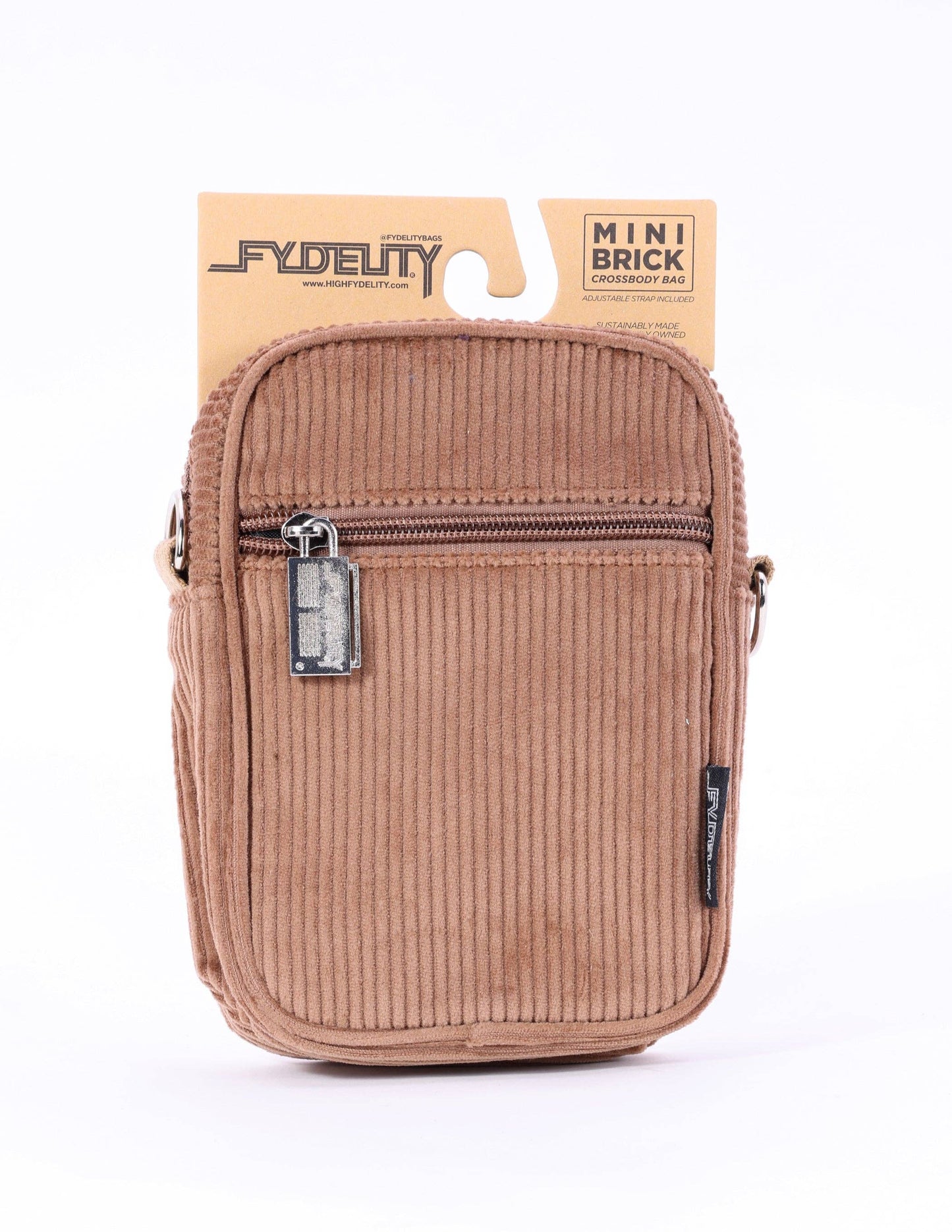 Corduroy Chocolate Mini Crossbody  Brick Bag