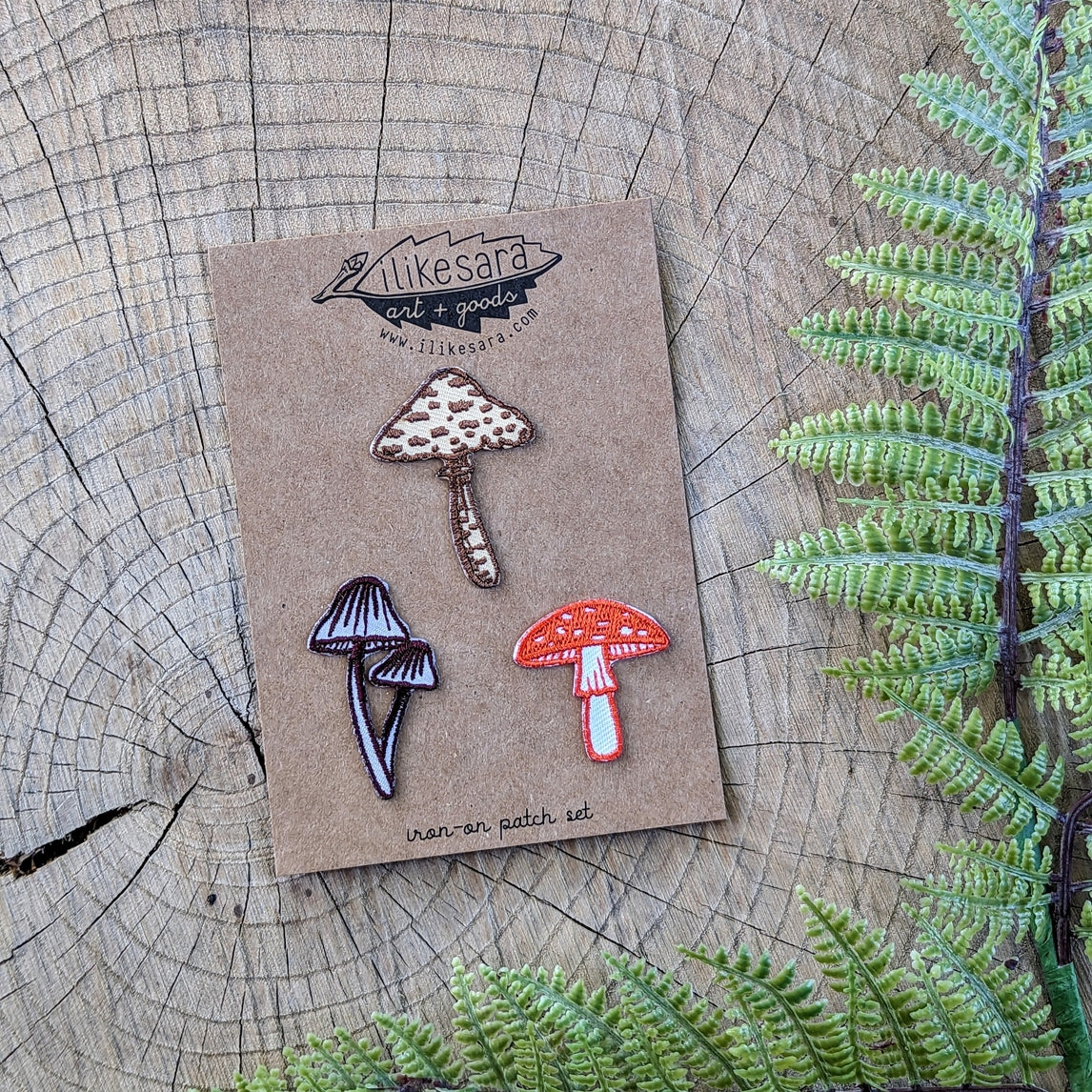 3pk Mushroom Iron-on Patches