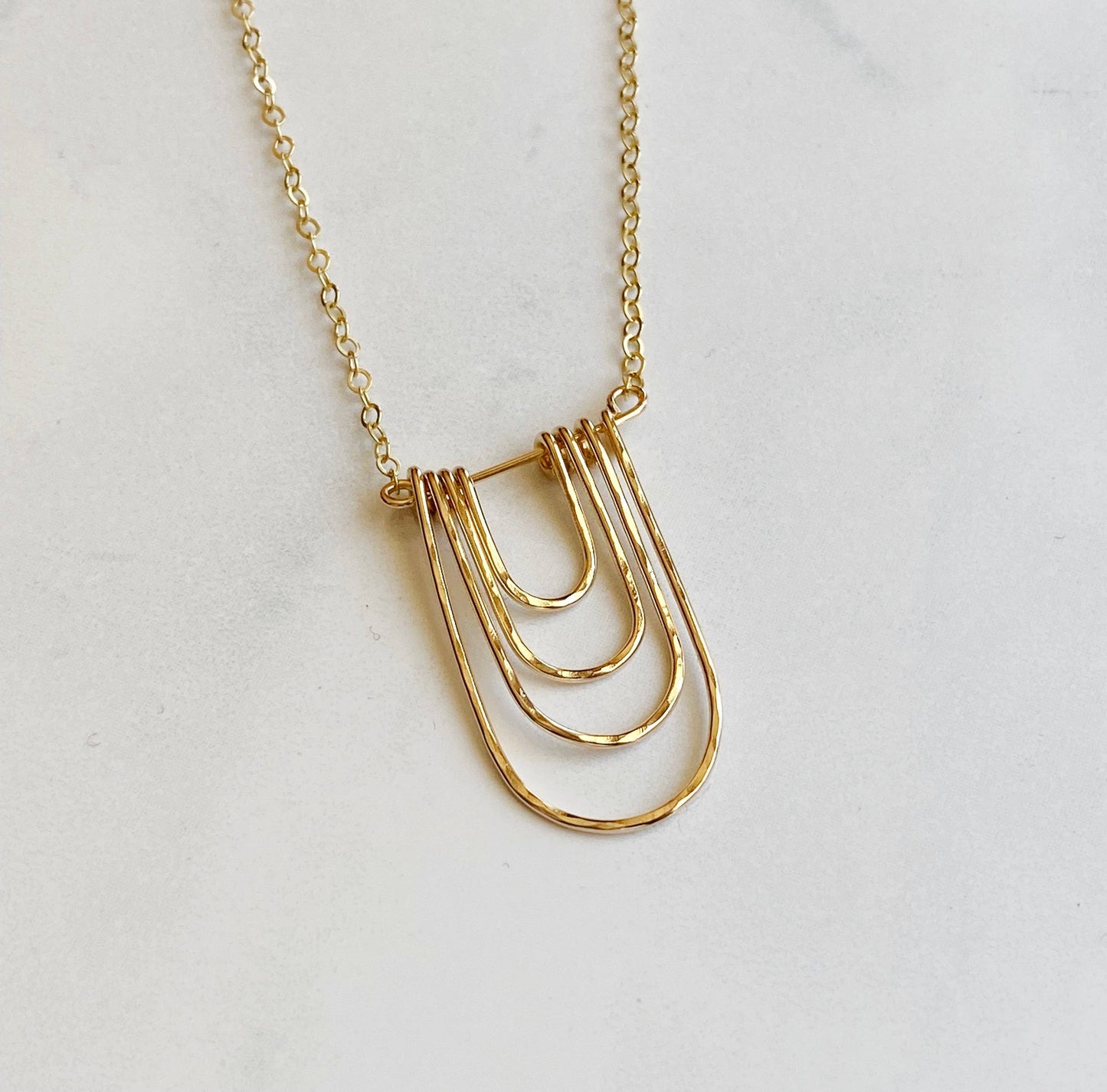Modern Arc Necklace Gold Filled