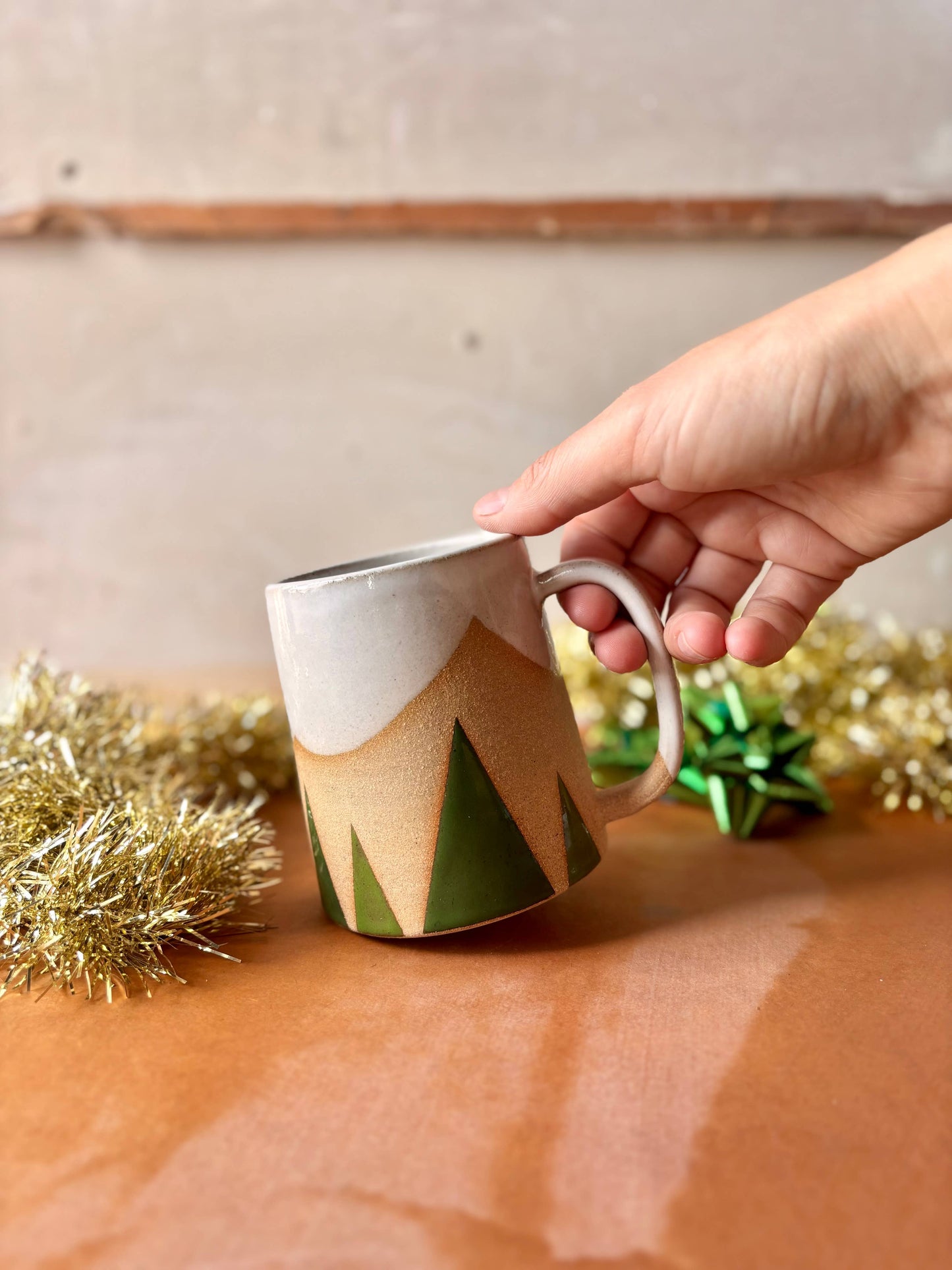 Evergreen Peaks - Handmade Ceramic Holiday Mug
