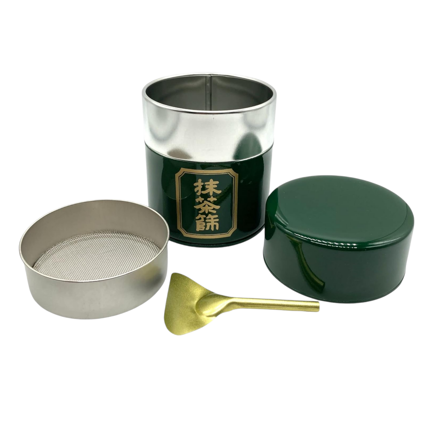 5.3oz Matcha Tin Container With Mesh Sifter and Scoop