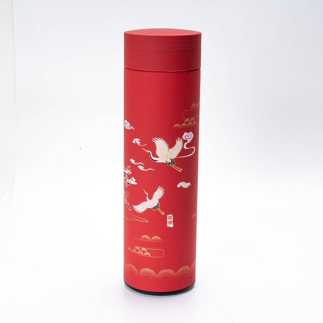 Cherry Blossom Cranes 17oz Vacuum Insulated Stainless Steel Thermos Flask