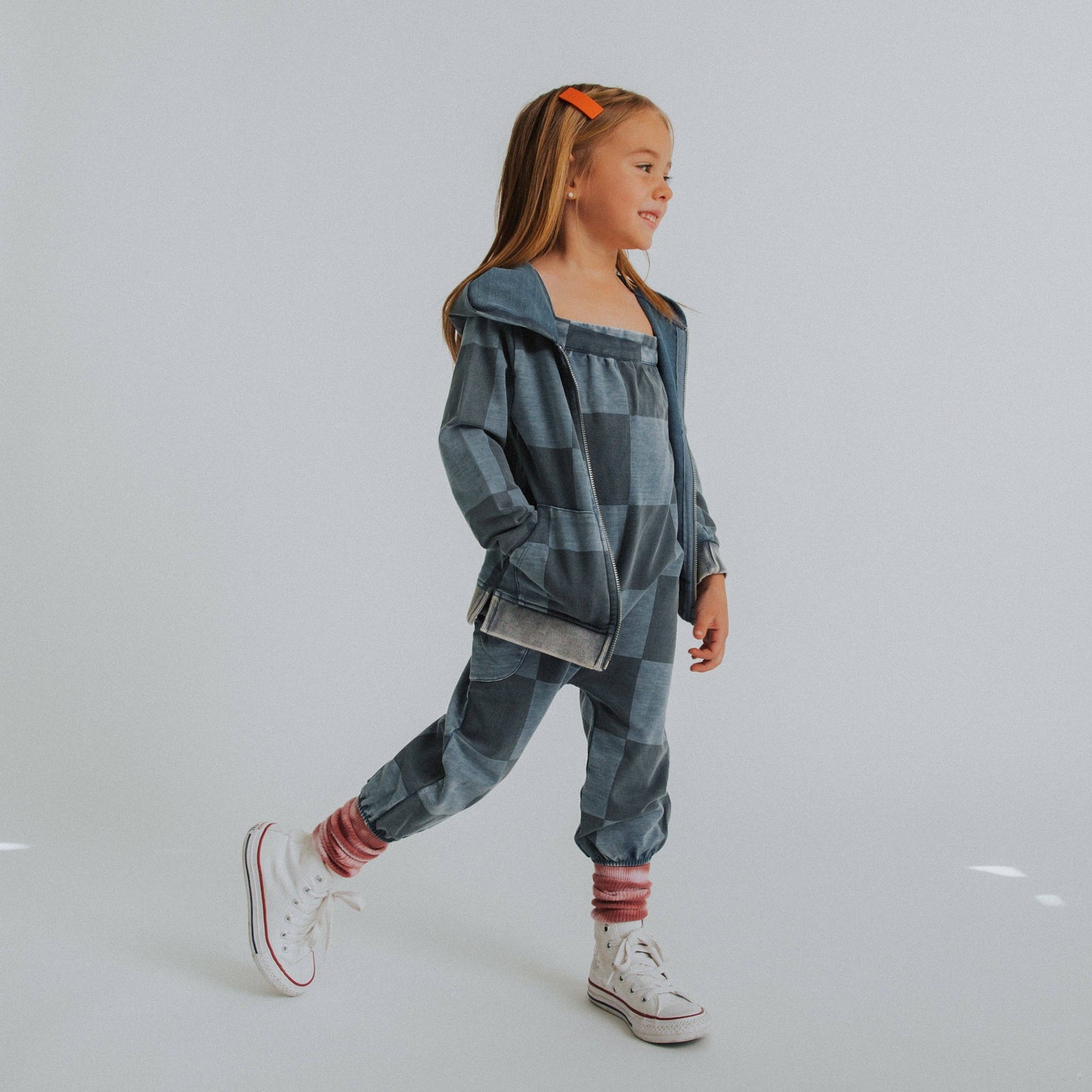 Strappy Jumper - Blue Denim Check