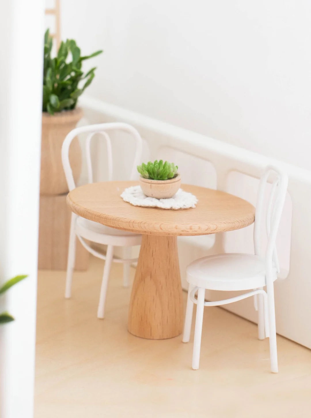 Dollhouse Round Bistro Dining Table Natural Wood
