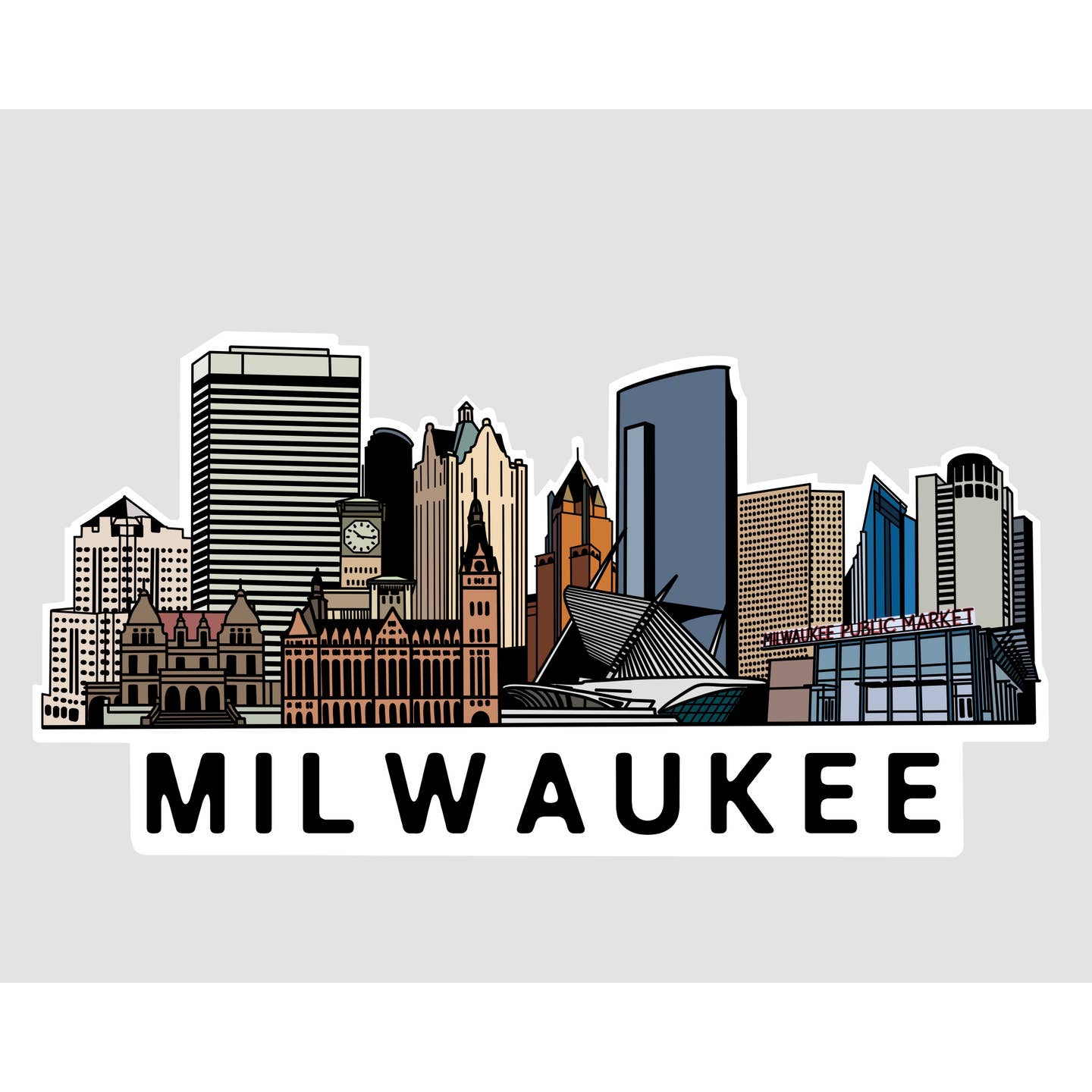 Milwaukee Skyline Color Sticker