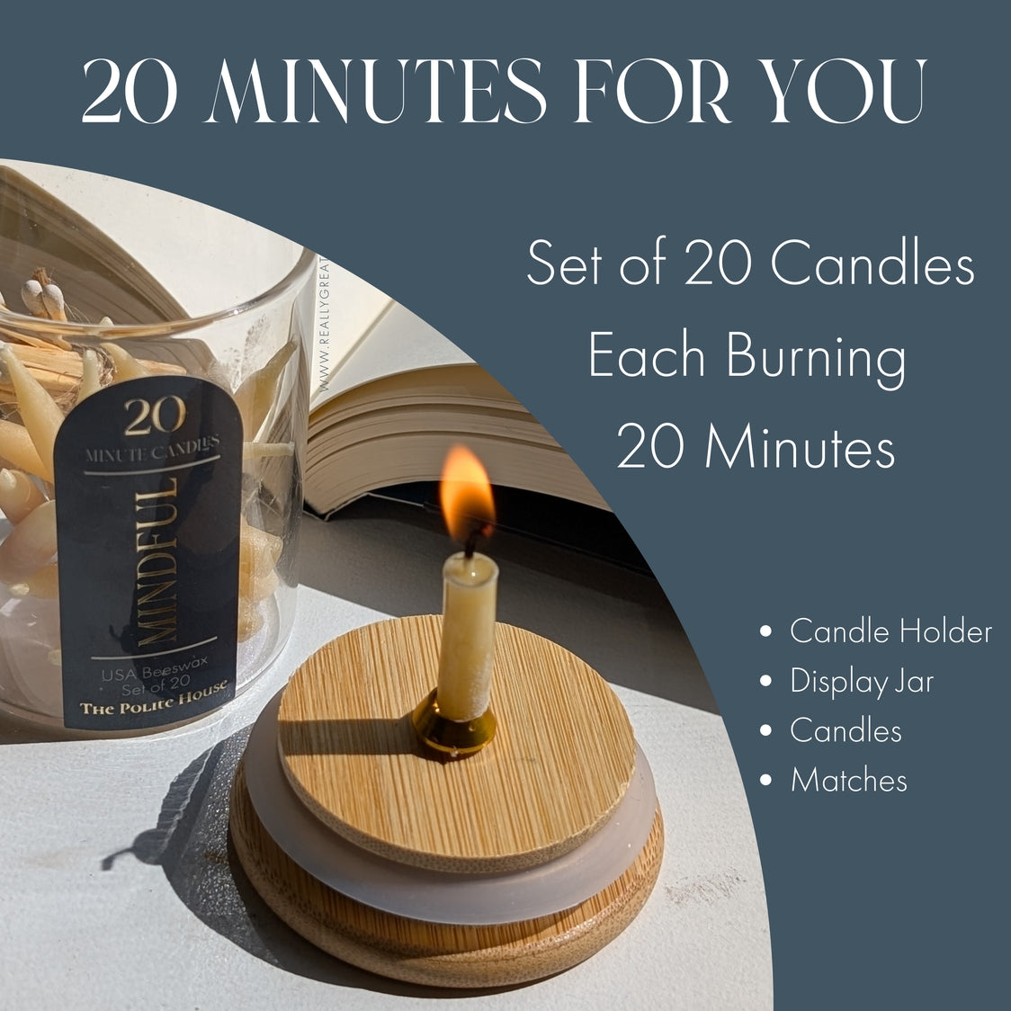 20 Minute Mindfulness Candle Set of 20