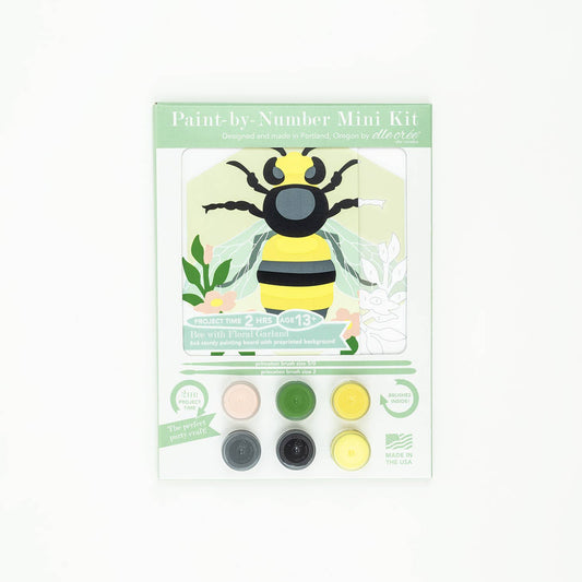 Bee with Floral Garland MINI Paint-by-Number Kit