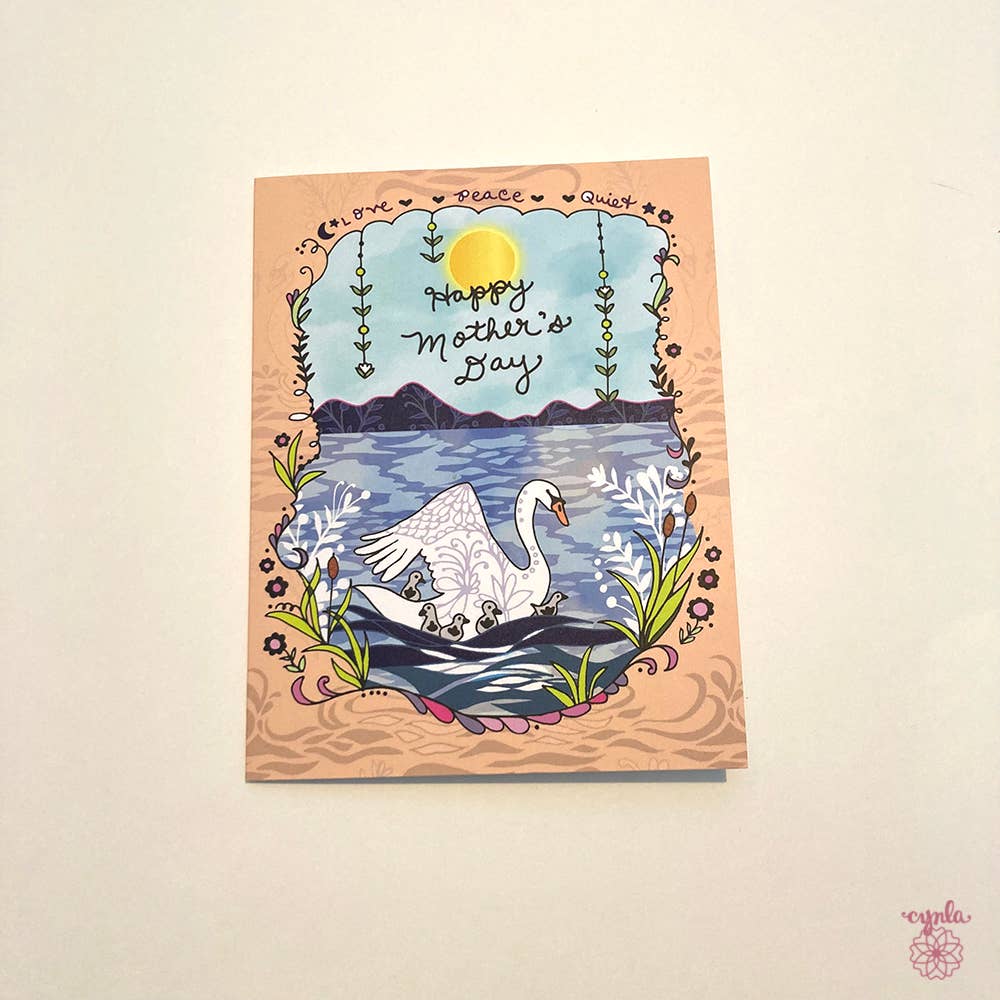 Mama Swan Card - Mother's Day Greeting Card