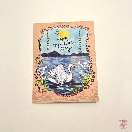 Mama Swan Card - Mother's Day Greeting Card