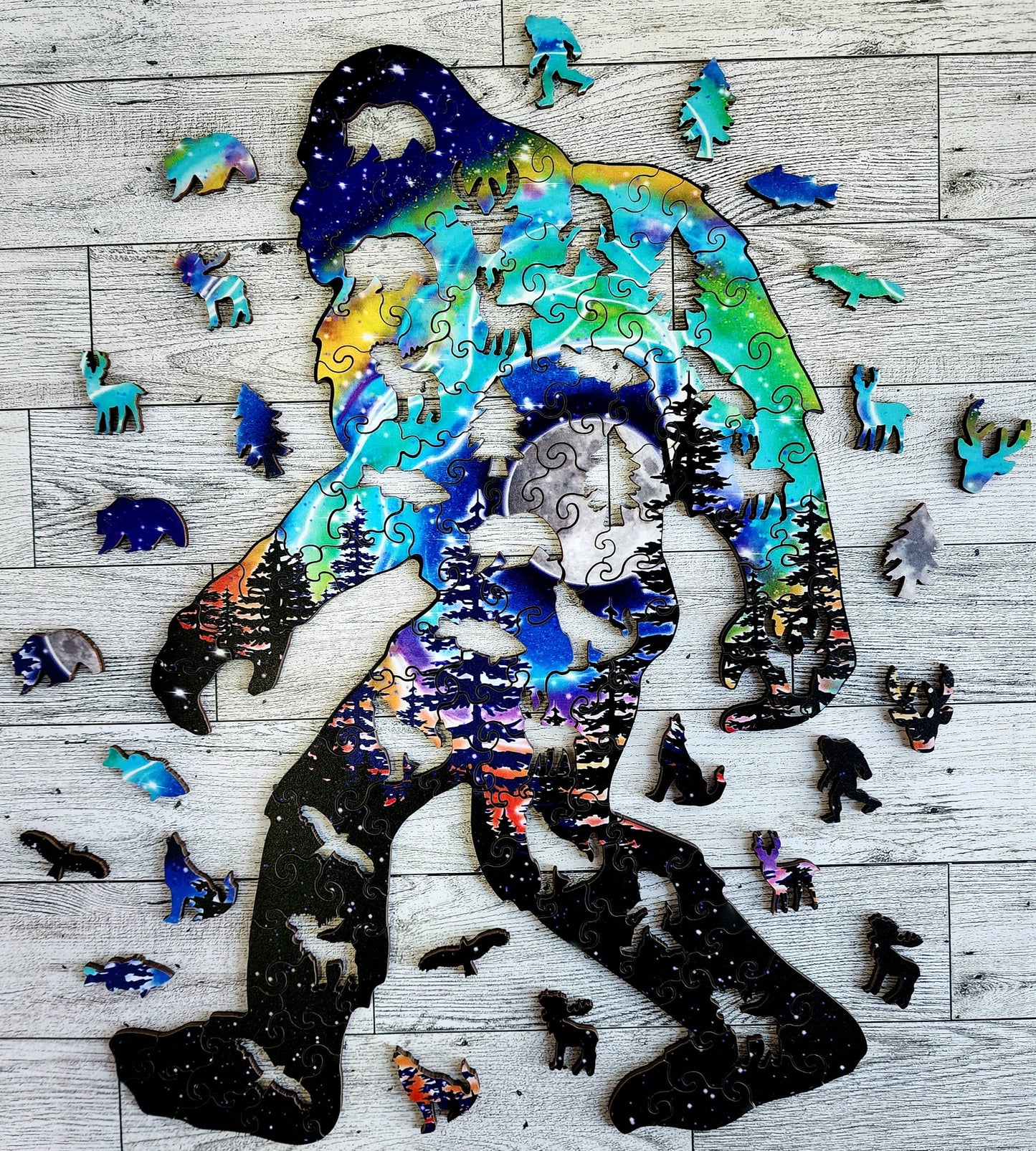 Sasquatch shape wooden puzzle