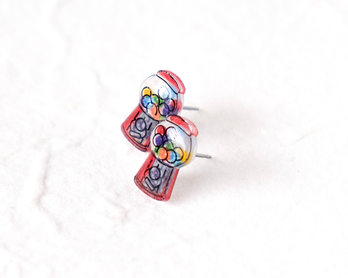 Retro Gumball Machine Stud Earrings