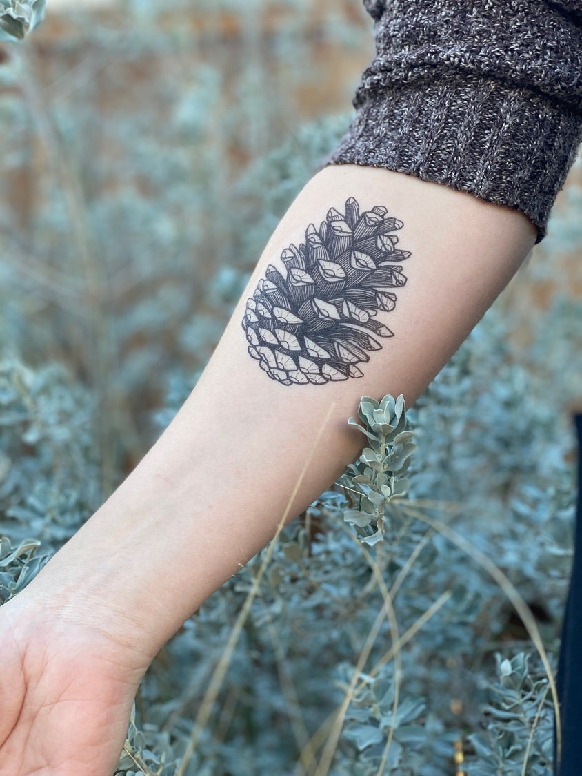 Pinecone Temporary Tattoo 2-Pack