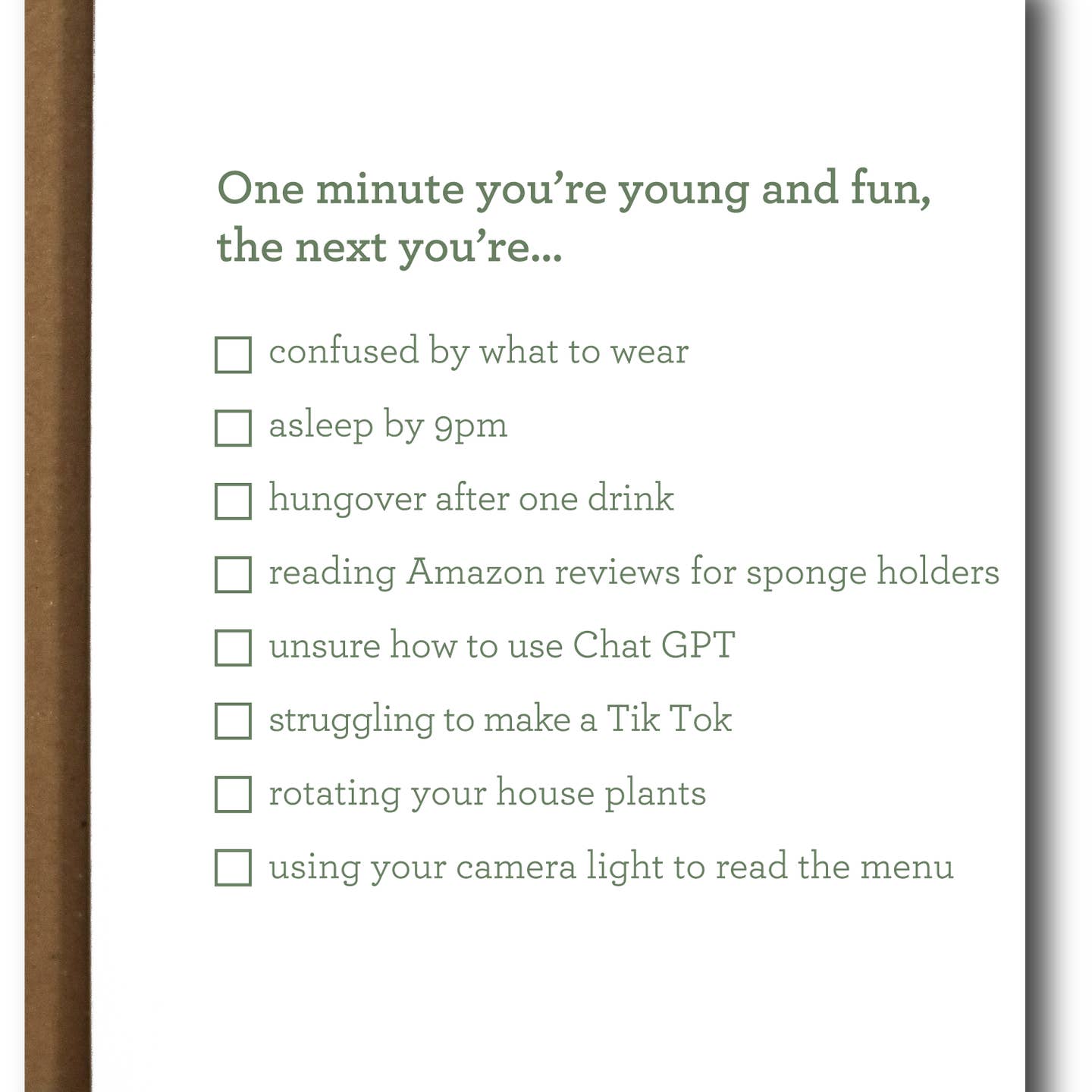 Young and Fun Birthday List Card