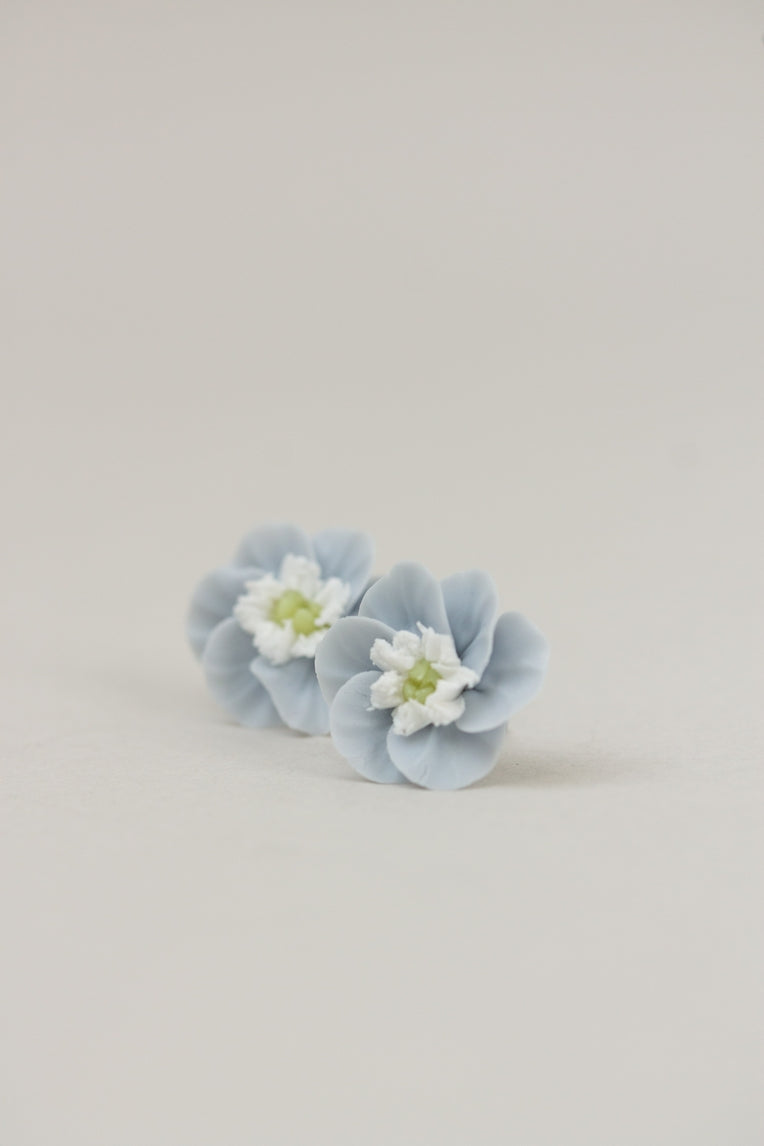 Delicate Blue Flowers Stud Earrings