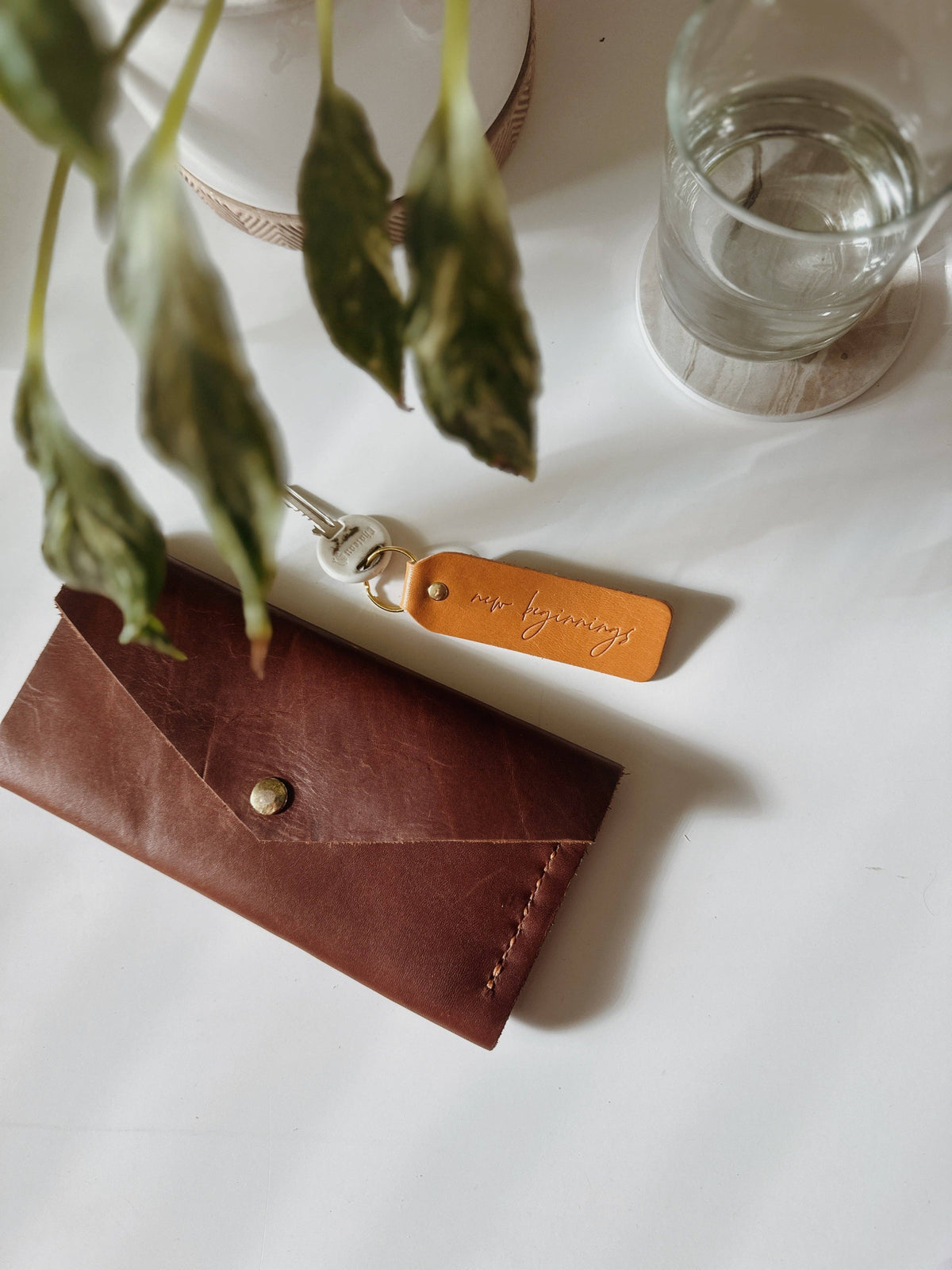 “New Beginnings” Script Keychain