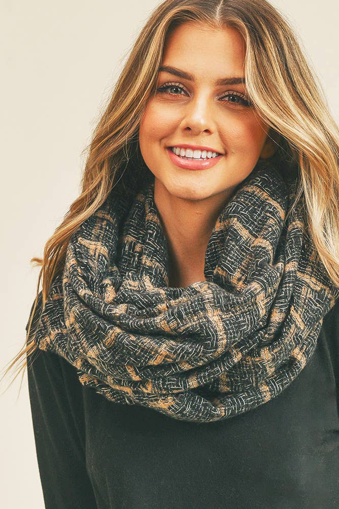 Plaid Infinity Scarf - Wide Design