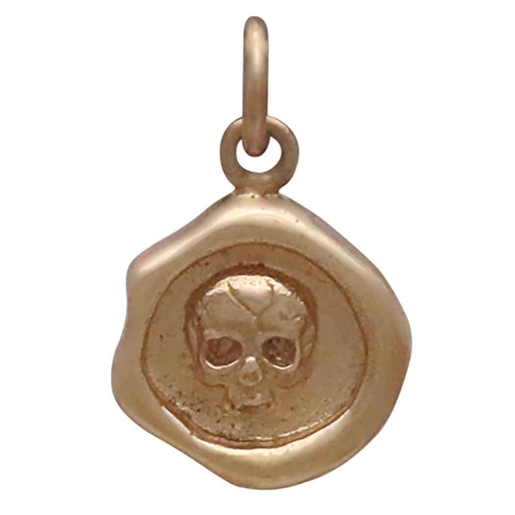 Wax Seal Skull Charm 16x10mm
