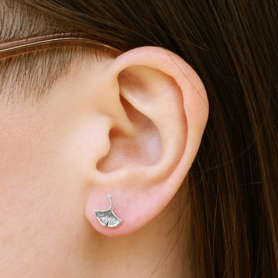 Sterling Silver Ginko Leaf Earrings