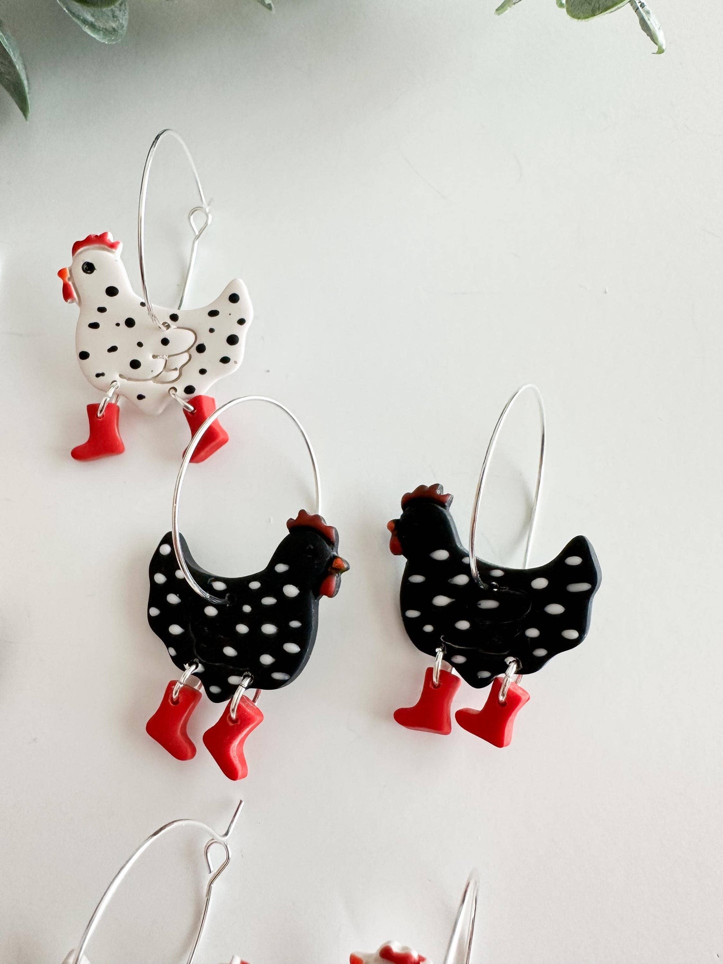 Chicken in Rain Boots Earrings