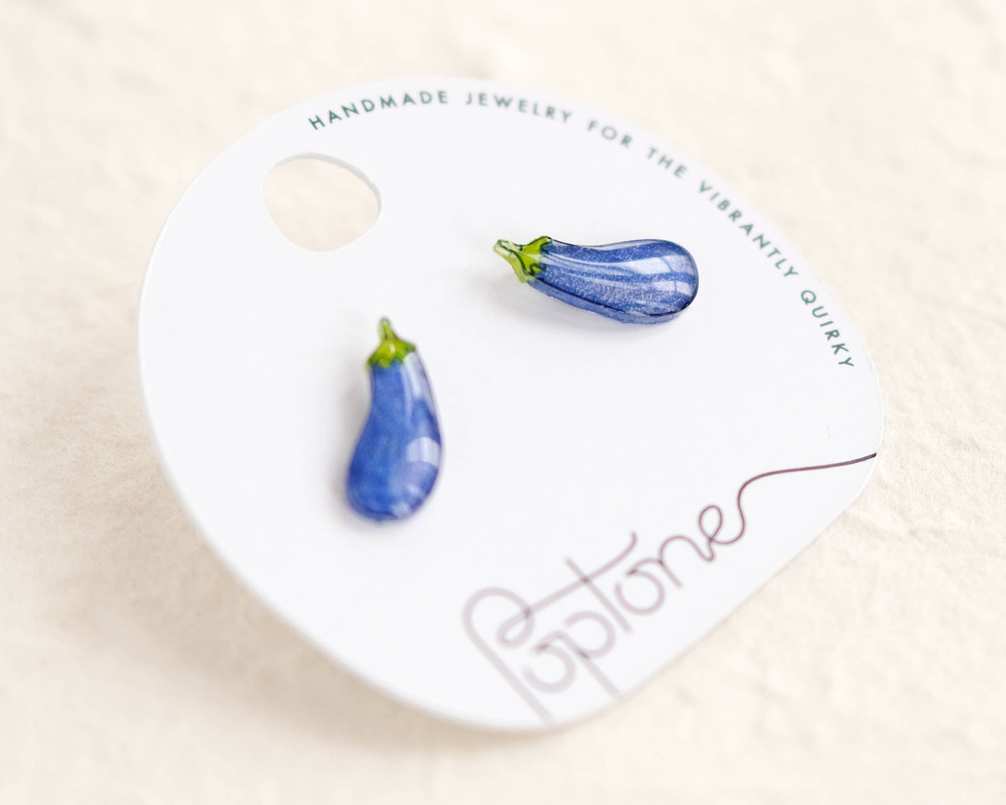 Eggplant Purple Vegetable Earrings