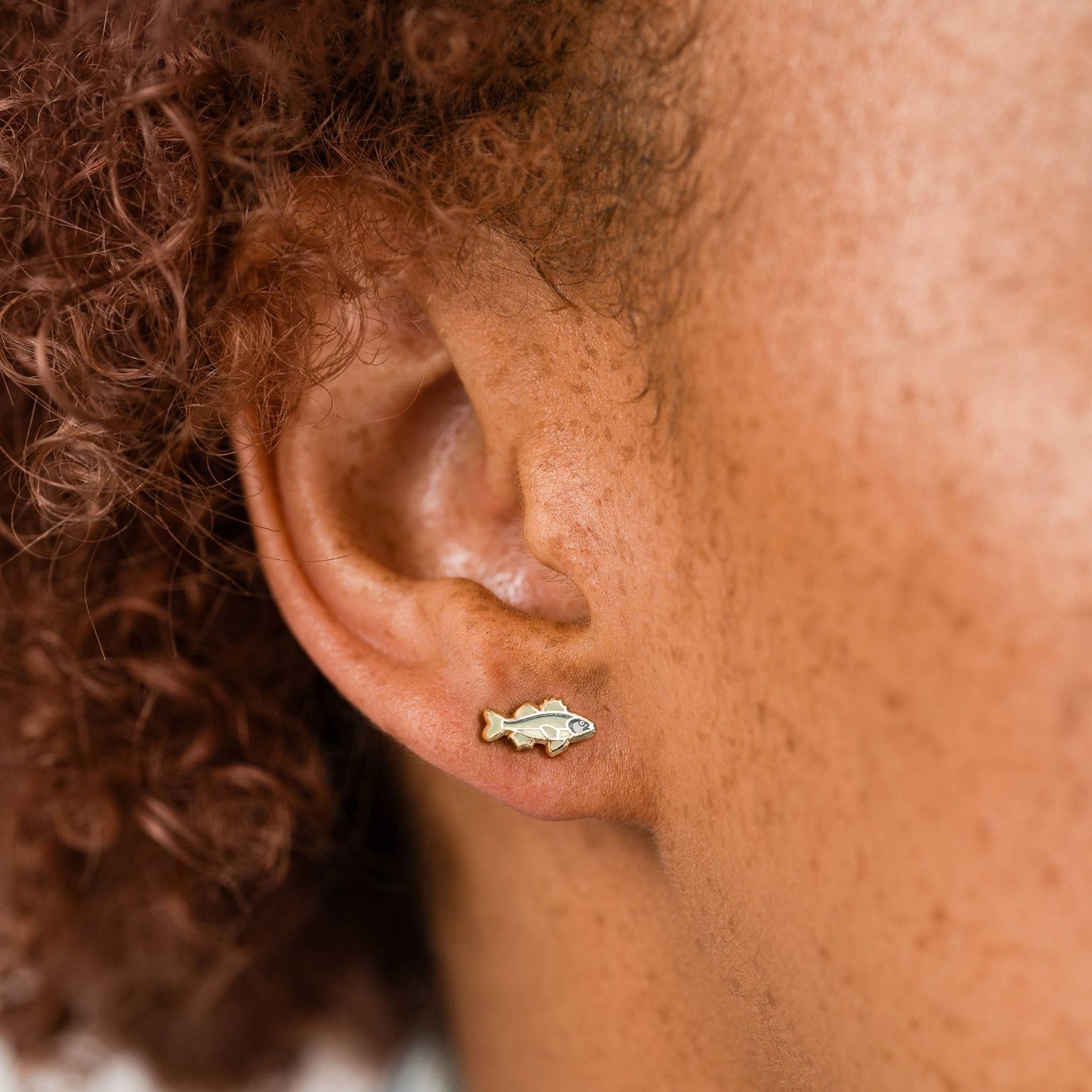 Bass Enamel Stud Earrings