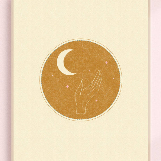 Hand Moon Art Print