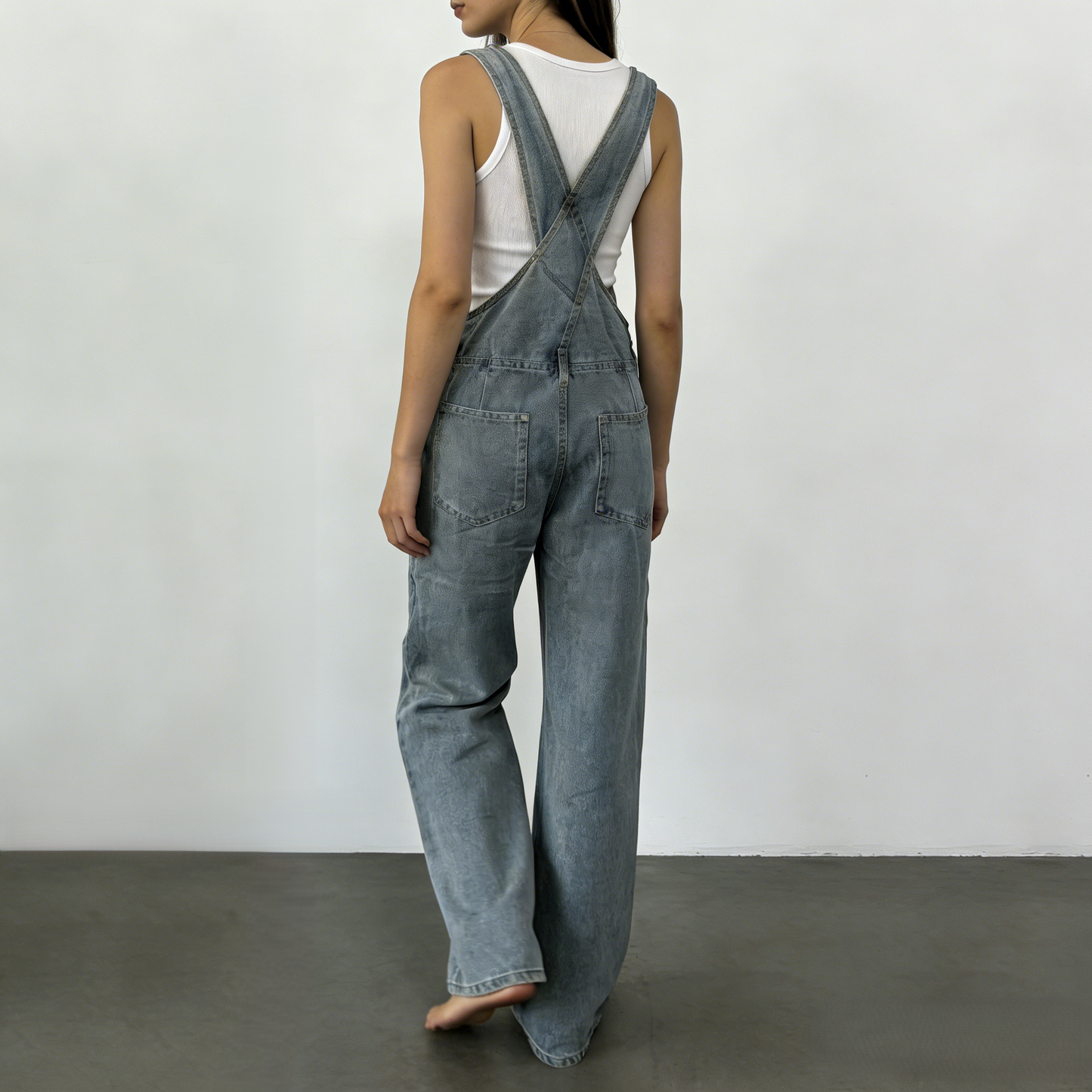 Classic Straight-Leg Denim Overalls