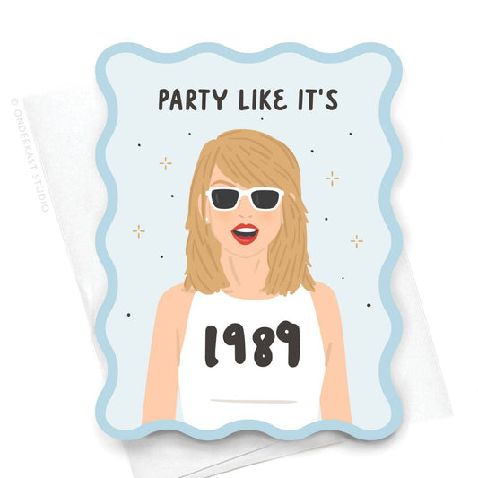 Wavy Die Cut Ts 1989 Notecard