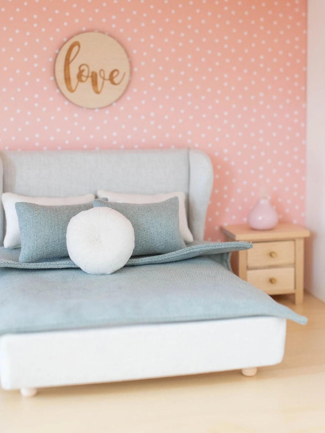Dollhouse Upholstered Double Bed Off-White