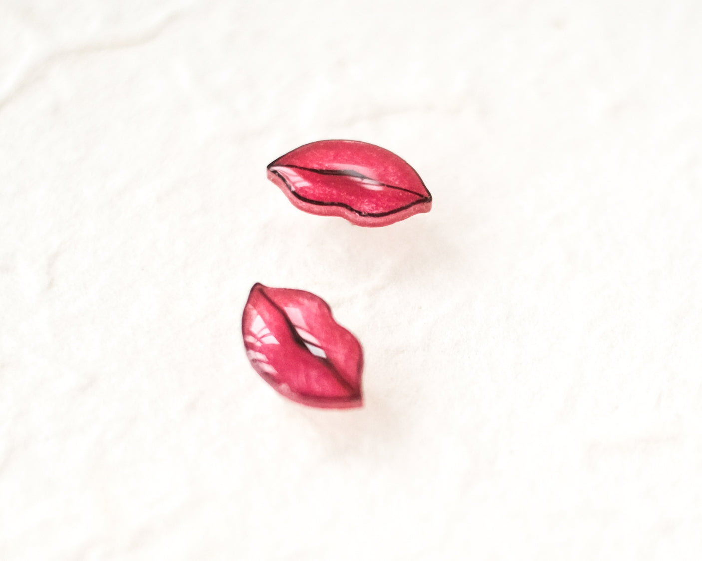 Red Lips Kiss Valentine Stud Earrings