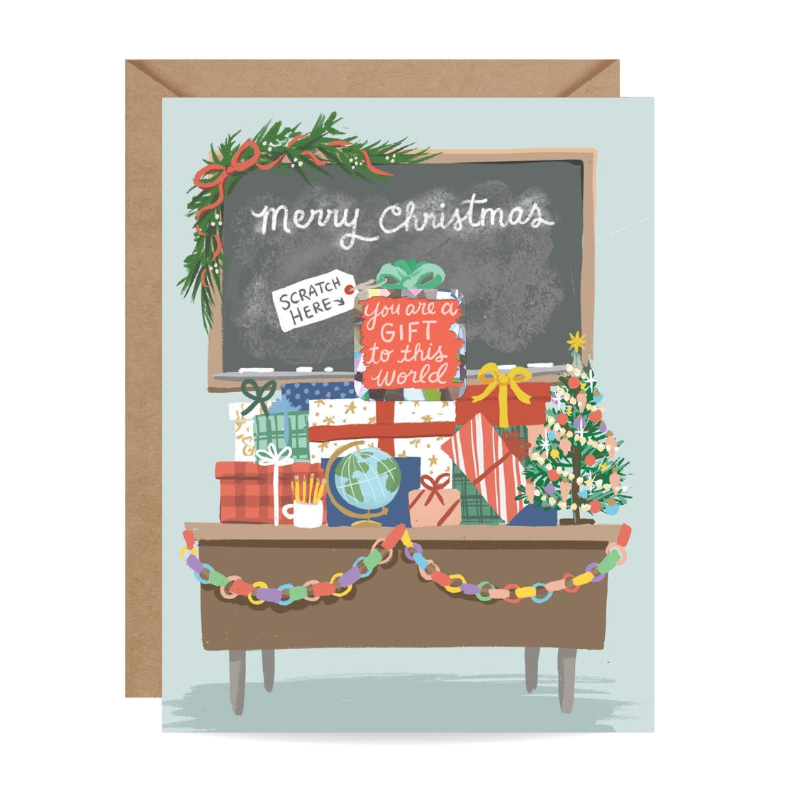 Scratch-off Teacher Christmas Card - Holiday Card