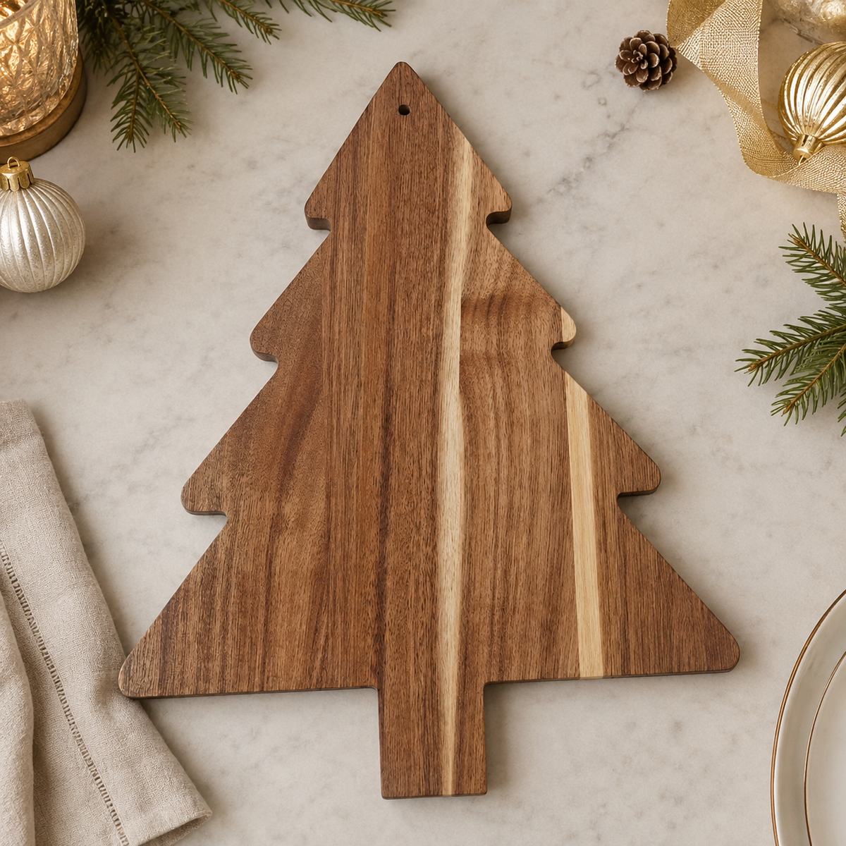 Christmas Tree Shape Serving Board, Holiday Charcuterie Wood