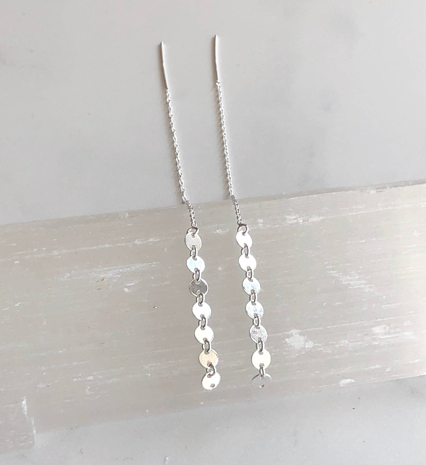 Tiny Disk Threaders-Sterling Silver