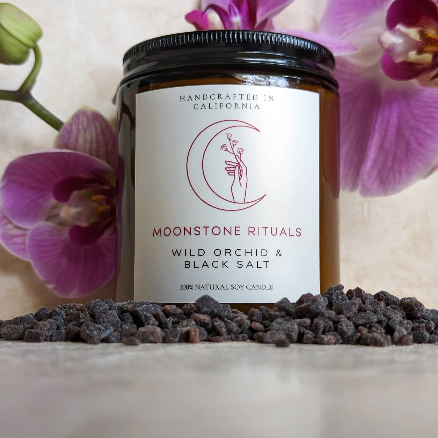 Wild Orchid & Black Salt Candle by Moonstone Rituals