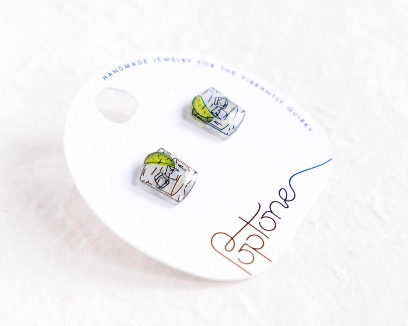 Tequila On the Rocks + Lime, Drink Cocktail Fiesta Earrings