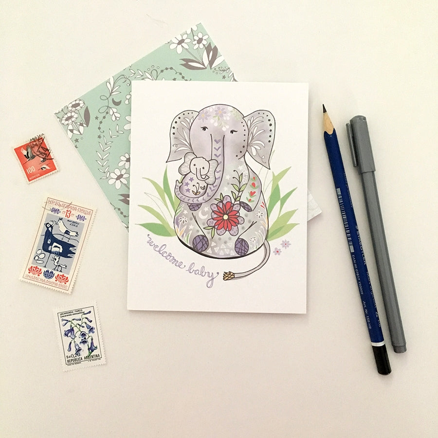 Baby Elephant New Baby Card