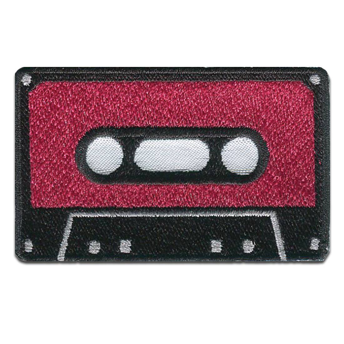 Red Retro Cassette Tape Iron-on Patch