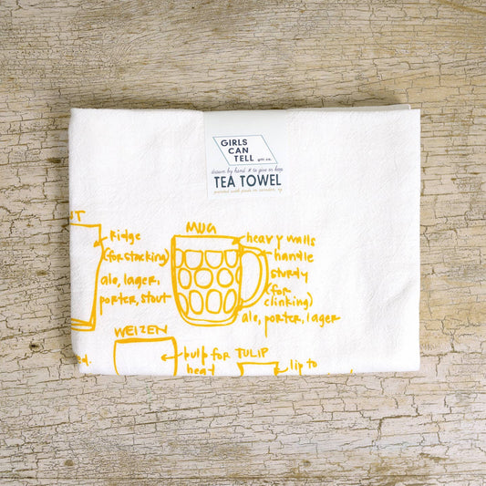 Beer Glassware Tea Towel