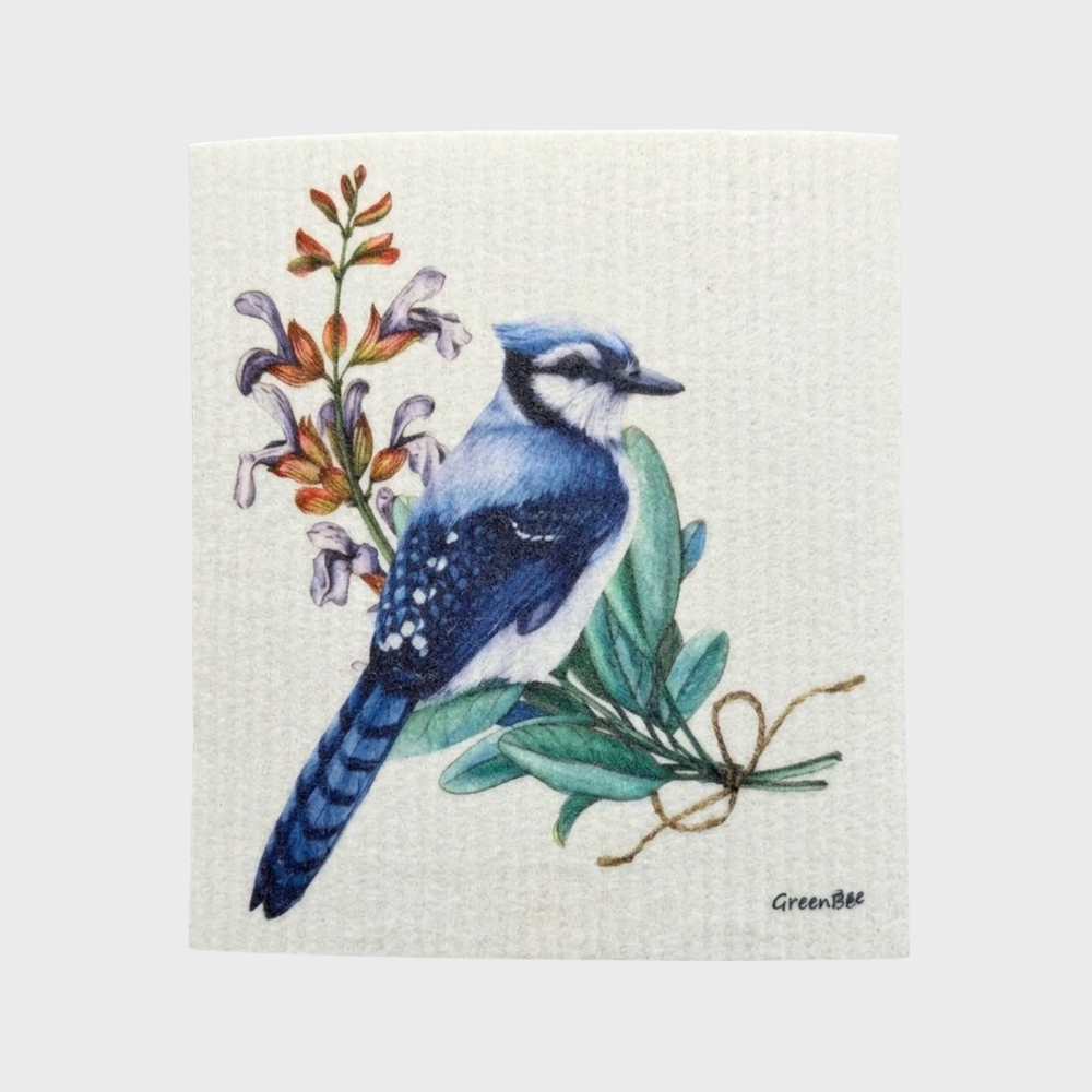 Blue Jay Swedish Dishcloth