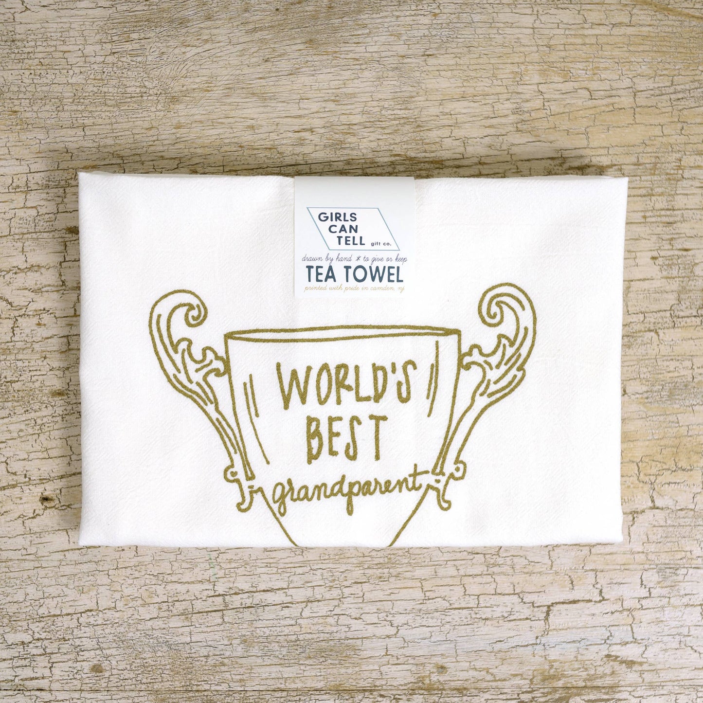 World's Best Grandparent Tea Towel | kitchen | flour sack
