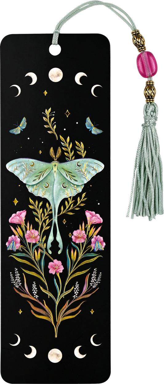 Luna Moth Beaded Bookmark