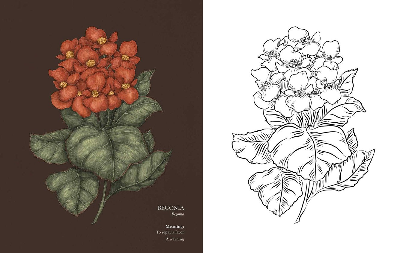 Floriography Coloring Book
