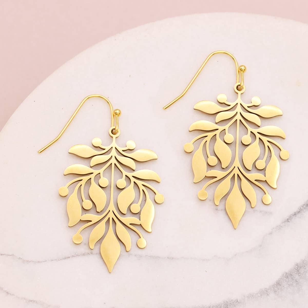 Victorian Floral Gold Earrings