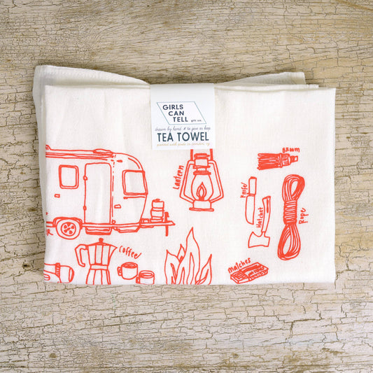 Camping Tea Towel | kitchen | flour sack | dish towel