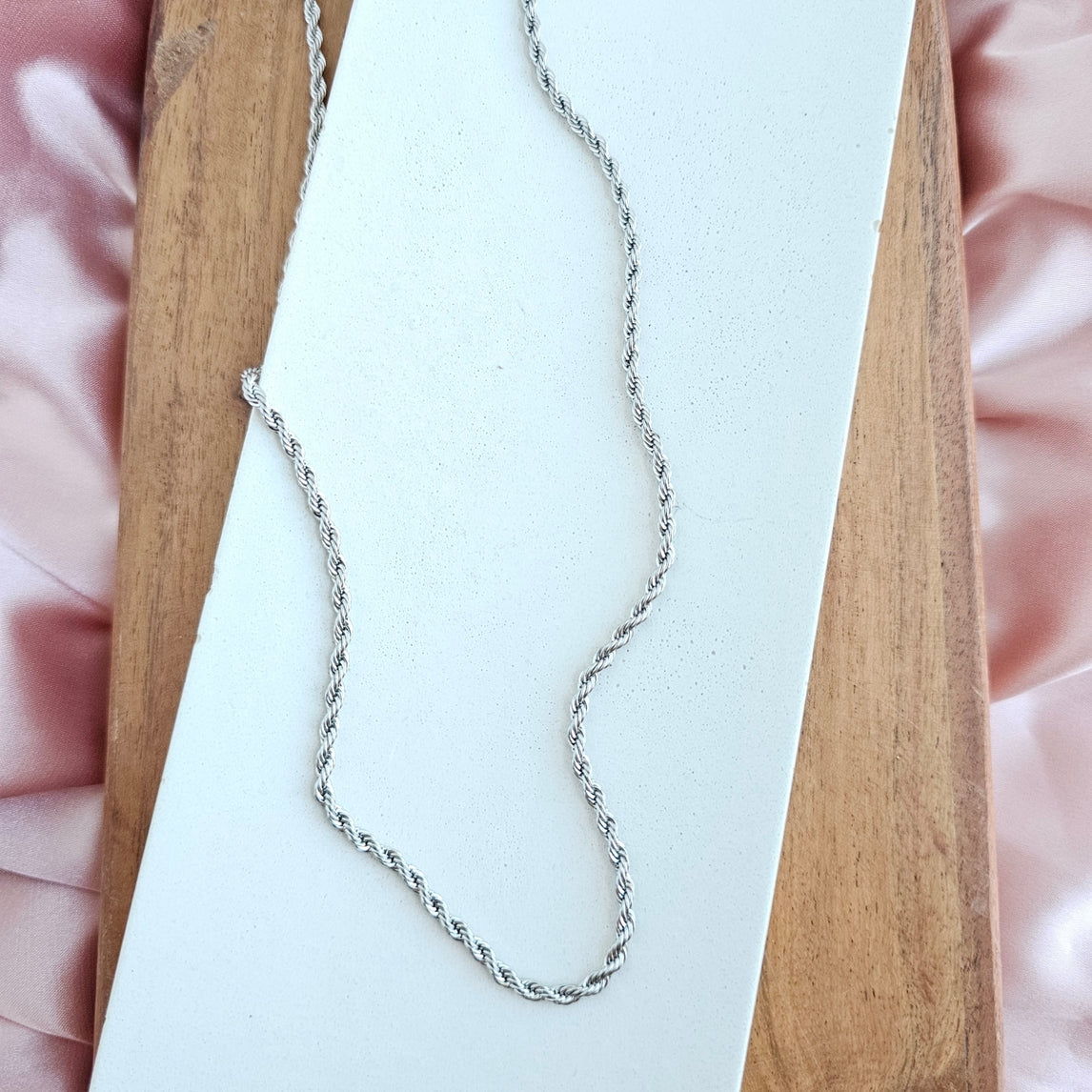 Luxe Silver Rope Chain Necklace